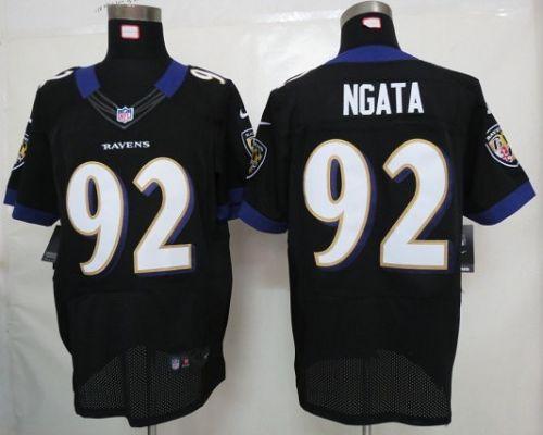 Nike Elite Jersey Black Baltimore Ravens 92 Defensive Tackle Ngata